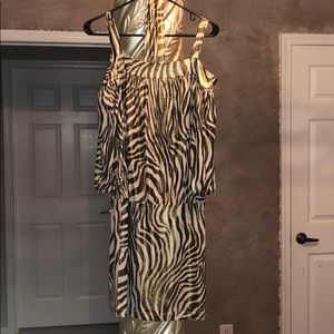 Baby Phat Metallic Zebra Print Dress